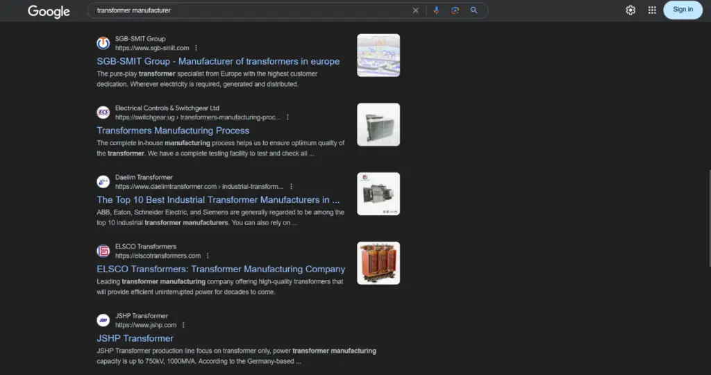SEO result screenshot 5