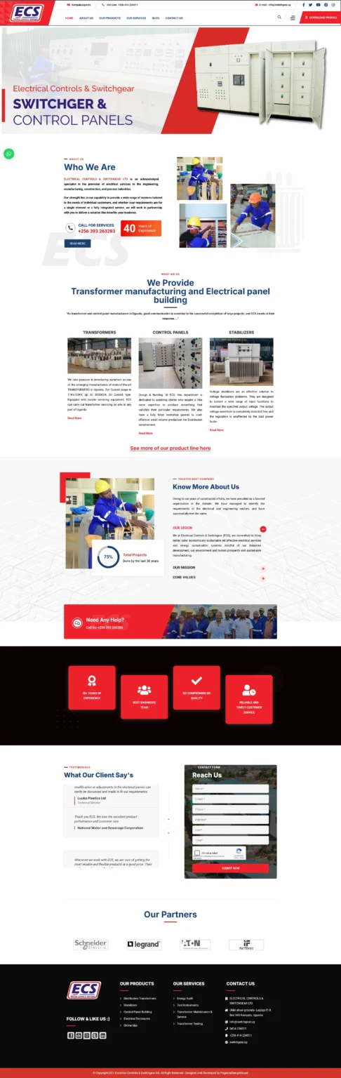 ecs - wordpress website