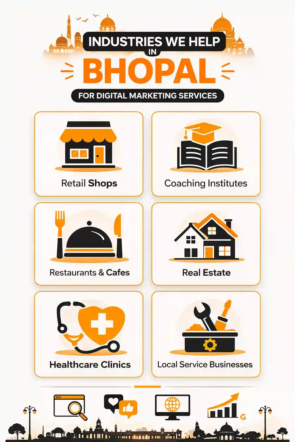 Industries we help in Bhopal digital marketing services